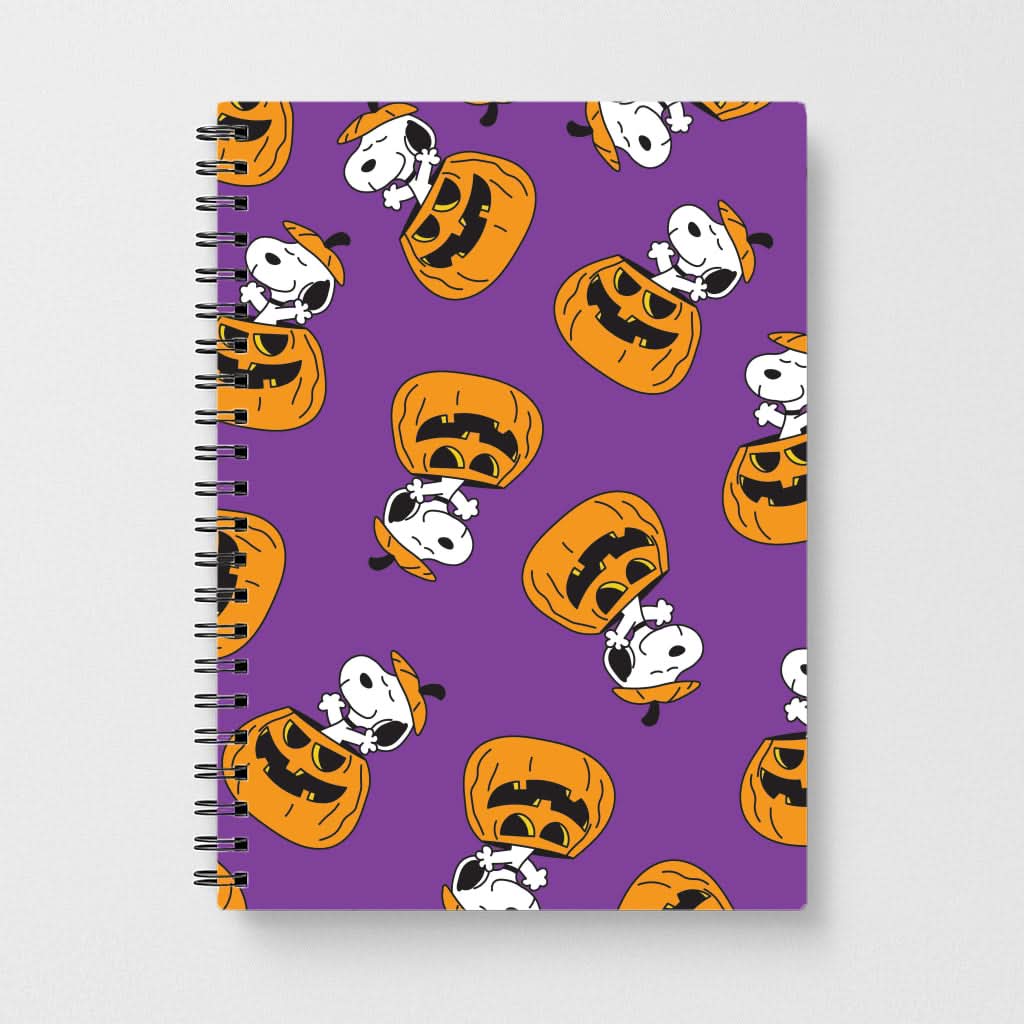 Cartoon Beagle Pumpkin Pattern Notebook