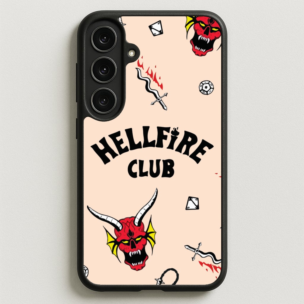 Hellfire Club Icons Collage Peach Galaxy S25FE Case