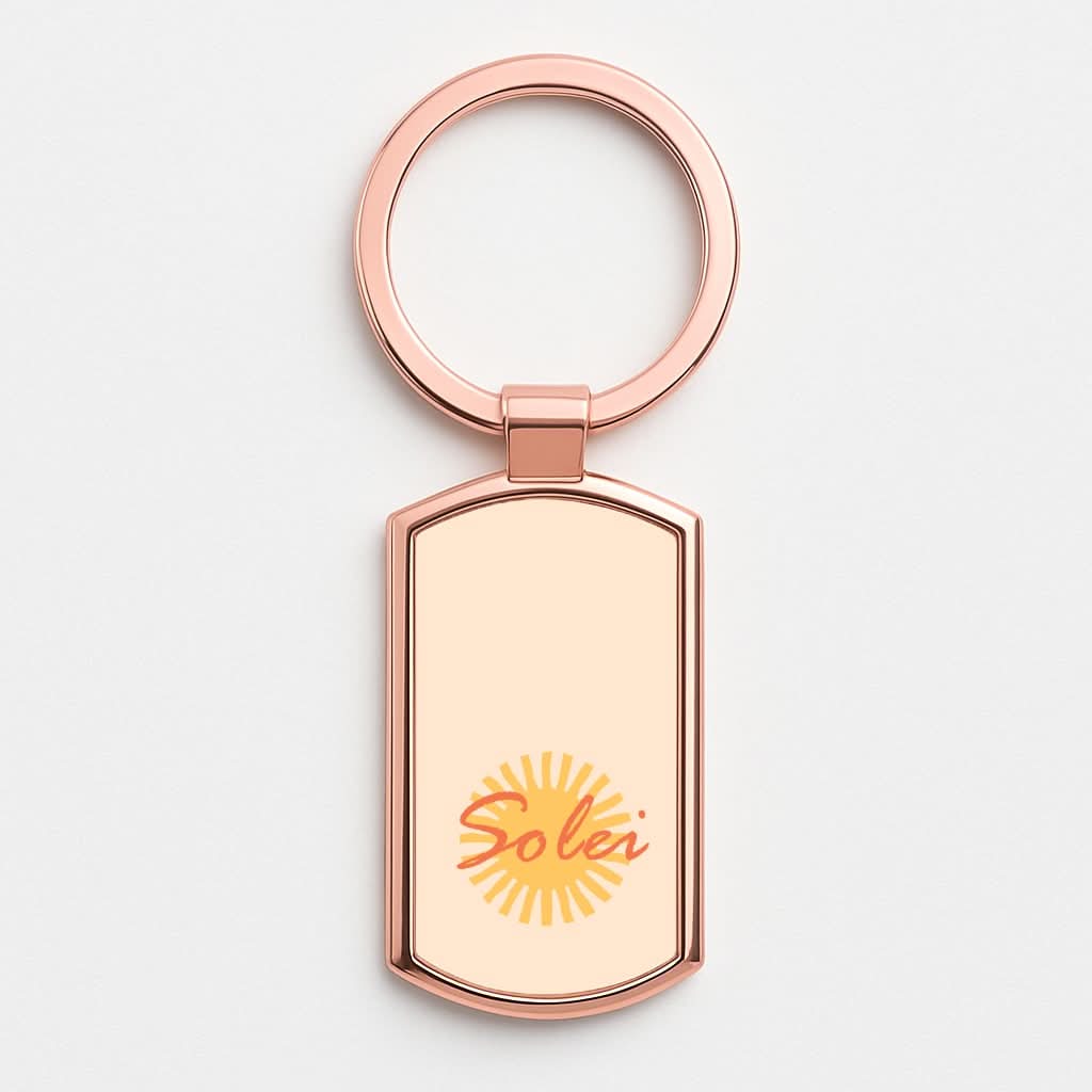 Abstract Sun Solei Rose Gold Keyring