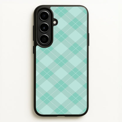 Light Cyan Tartan Christmas Pattern Galaxy A56 Case