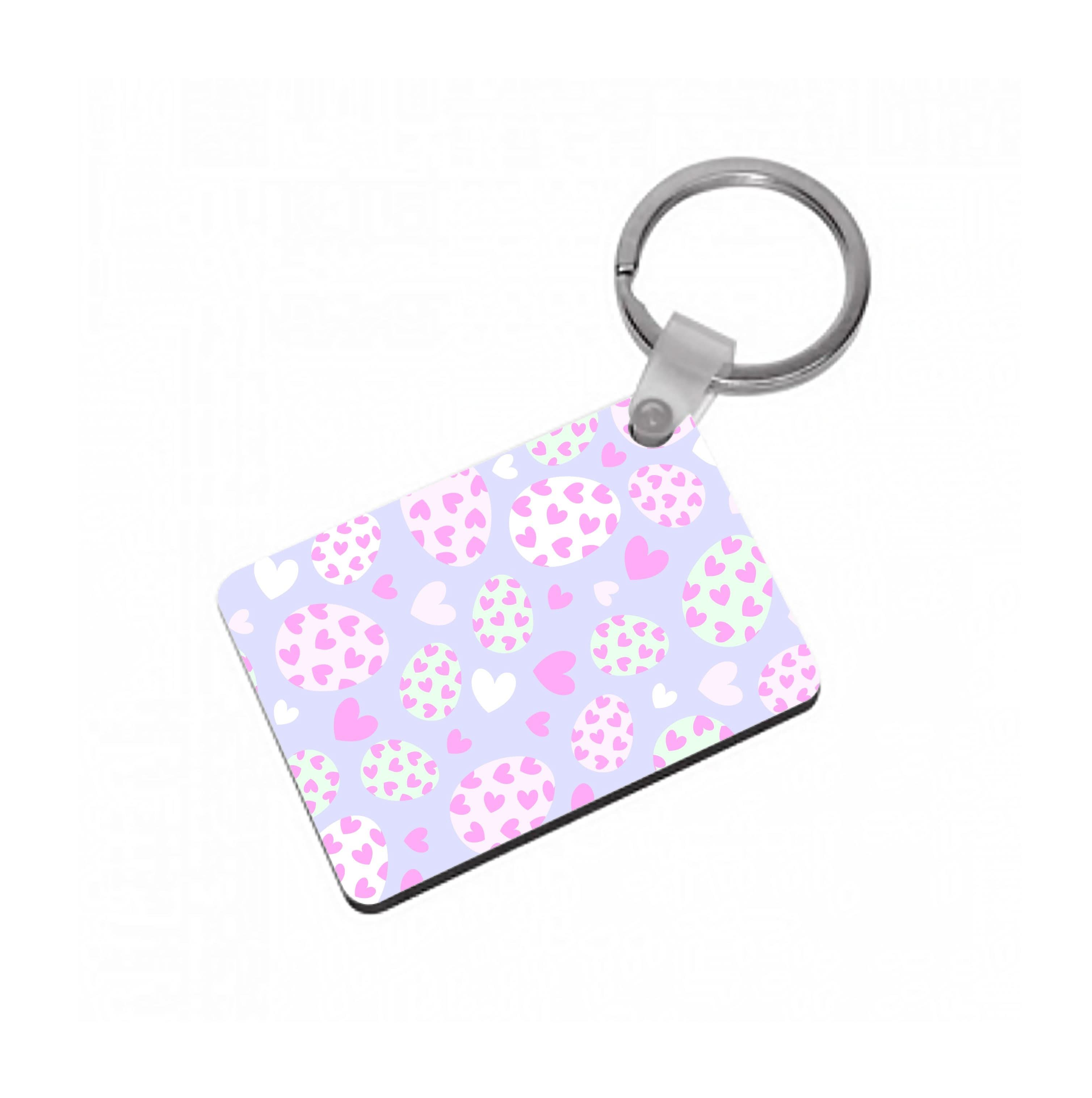 Heart Easter Eggs Pattern Keyring