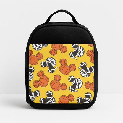 Pumpkin And Mummy Mouse Pattern Insulated Lunch Bag