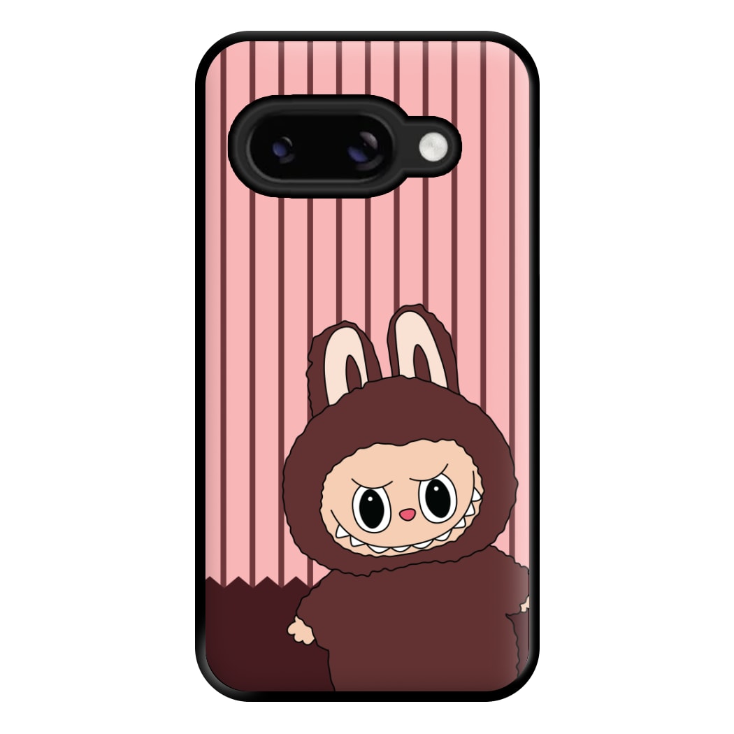Stripey Cute Brown Monster Google Pixel 9a Case