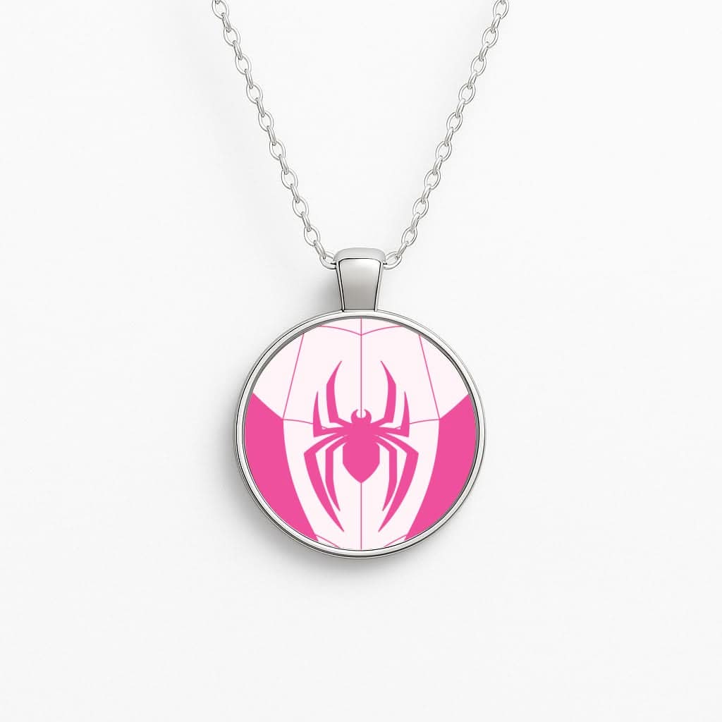 Pink And Black Spider Costume Circle Necklace
