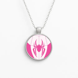 Pink And Black Spider Costume Circle Necklace
