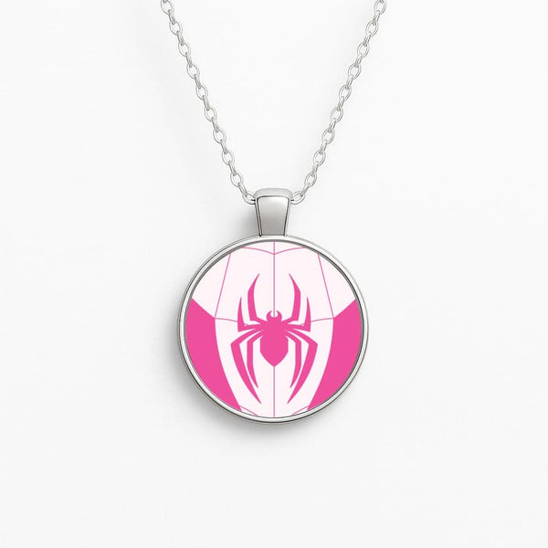 Pink And Black Spider Costume Circle Necklace
