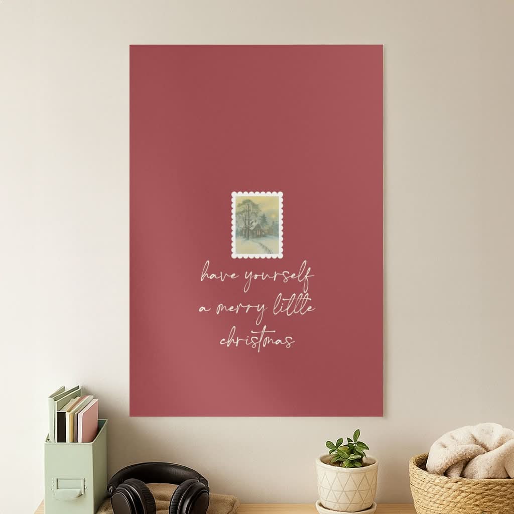 A Merry Little Christmas Stamp Poster