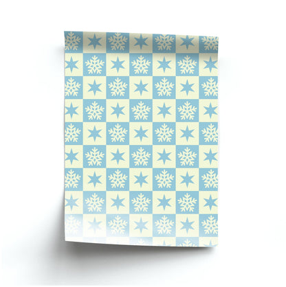 Snow And Star Pattern Poster