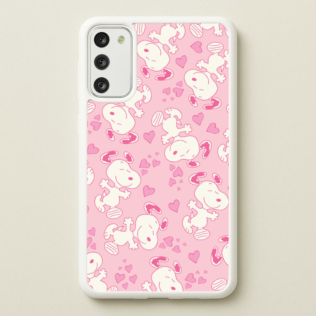 Cartoon Beagle Valentine Hearts Pattern Galaxy S20FE Case
