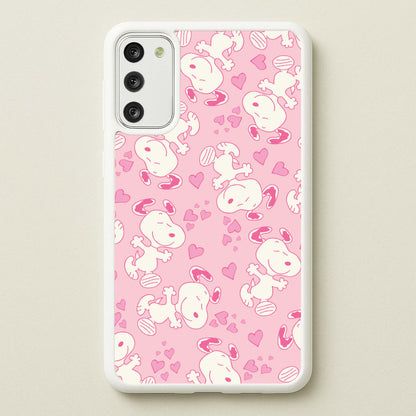 Cartoon Beagle Valentine Hearts Pattern Galaxy A41 Case