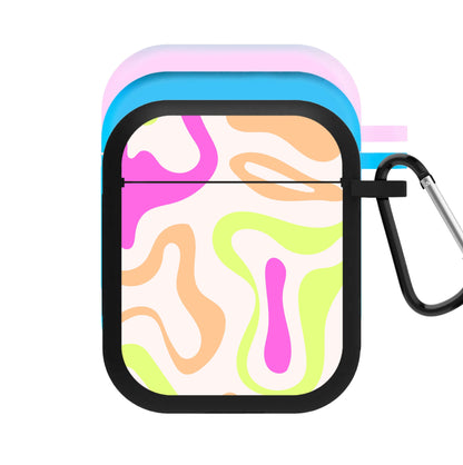Pastel Shades Psychedelic Pattern AirPods Case