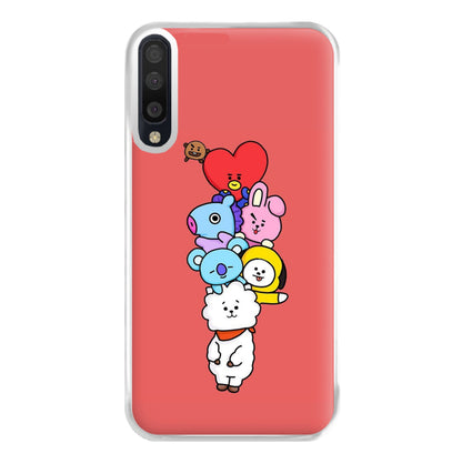 Red BT21 - RJ, Mang, Koya, Chimmy, Cooky, Shooky, Tata - K Pop Phone Case