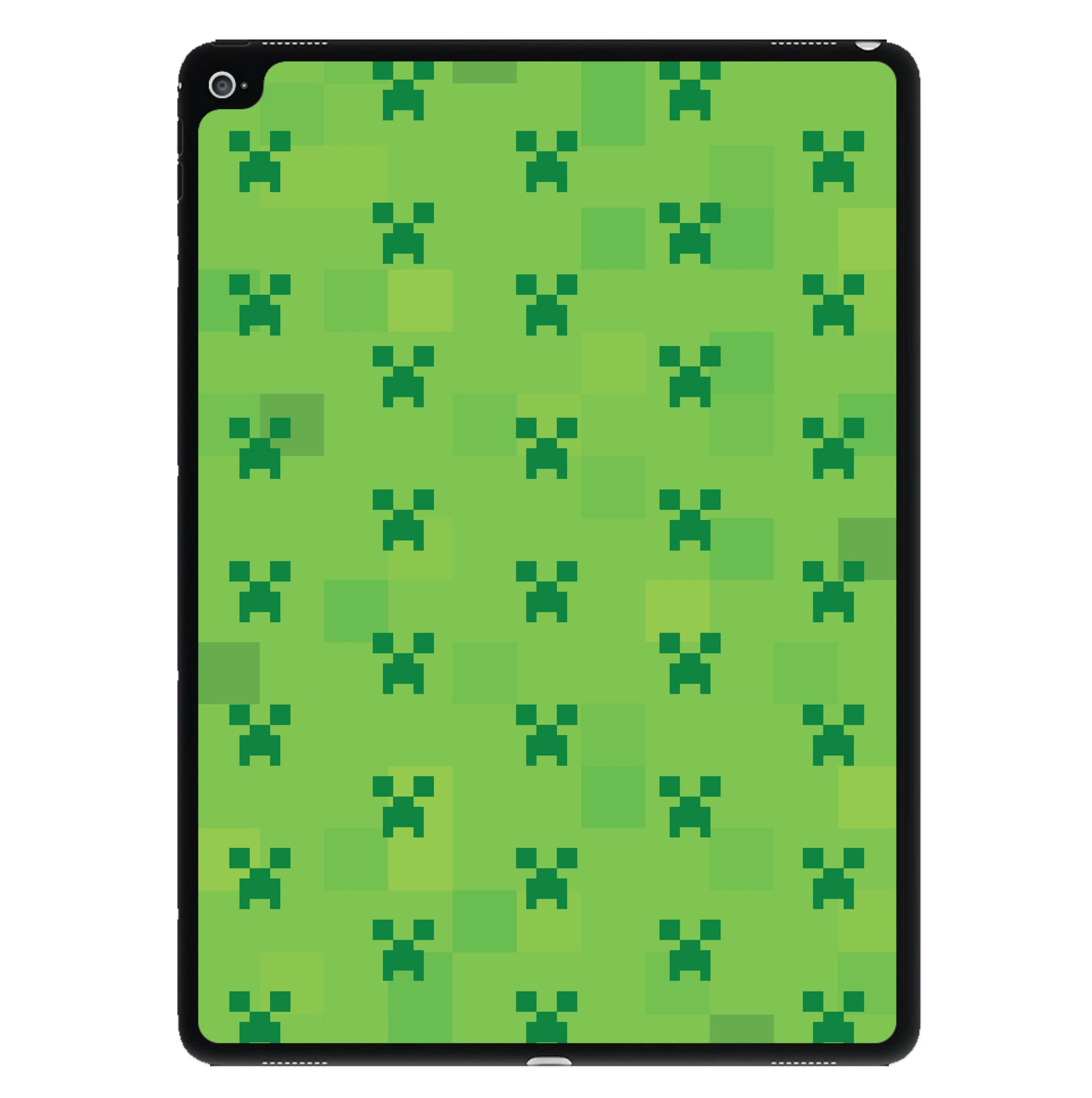 Creeper Pattern Green iPad Case