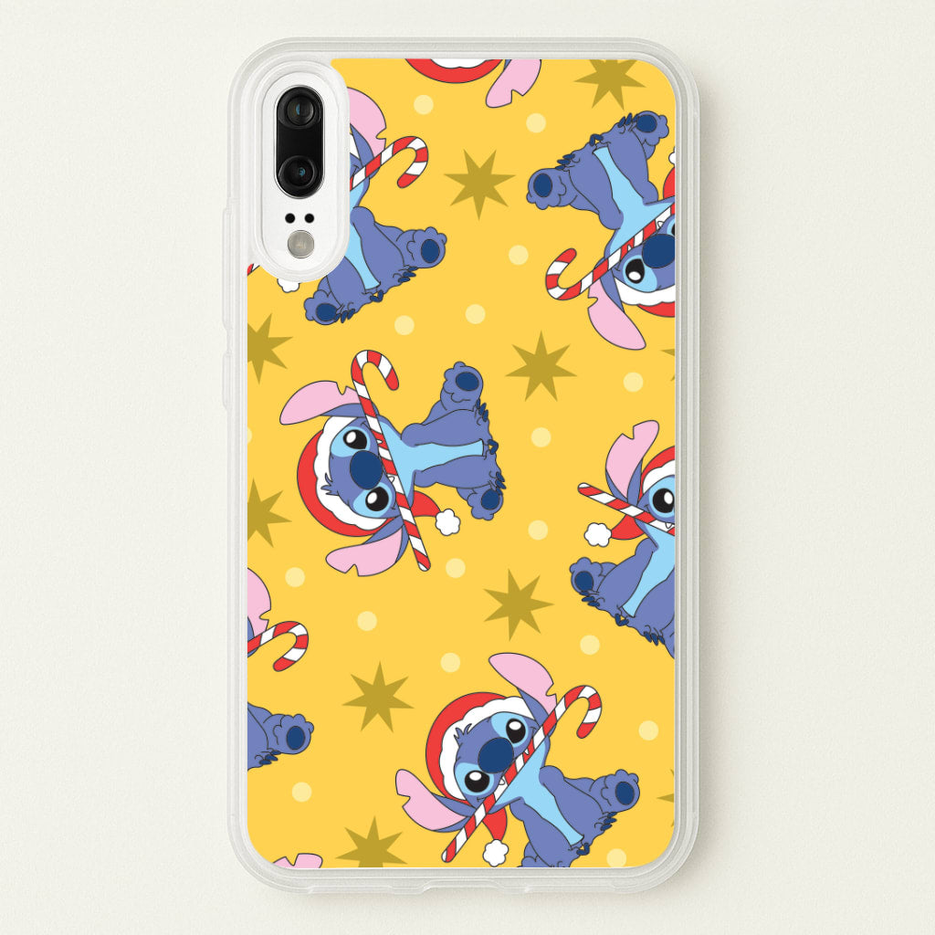 Cute Blue Alien Candycane Christmas Pattern Huawei P20 Case
