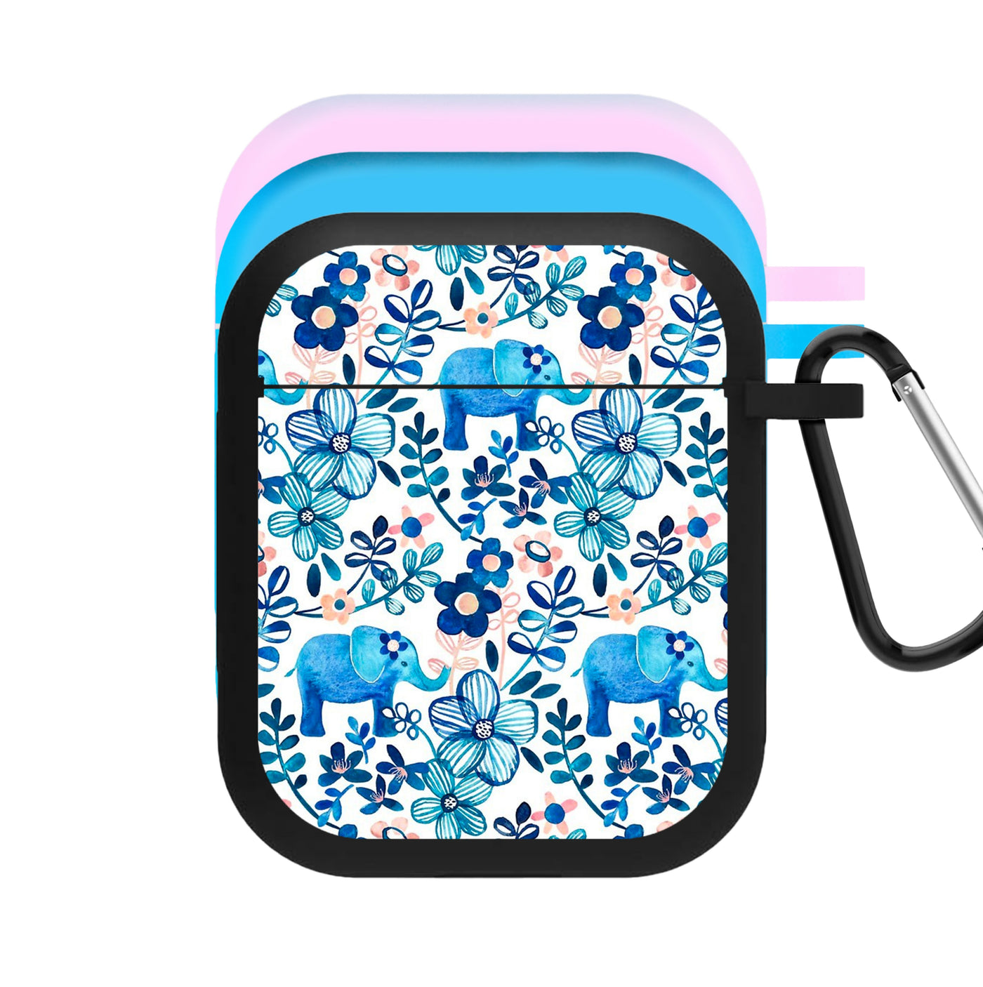 Elephant and Floral Pattern AirPods Case