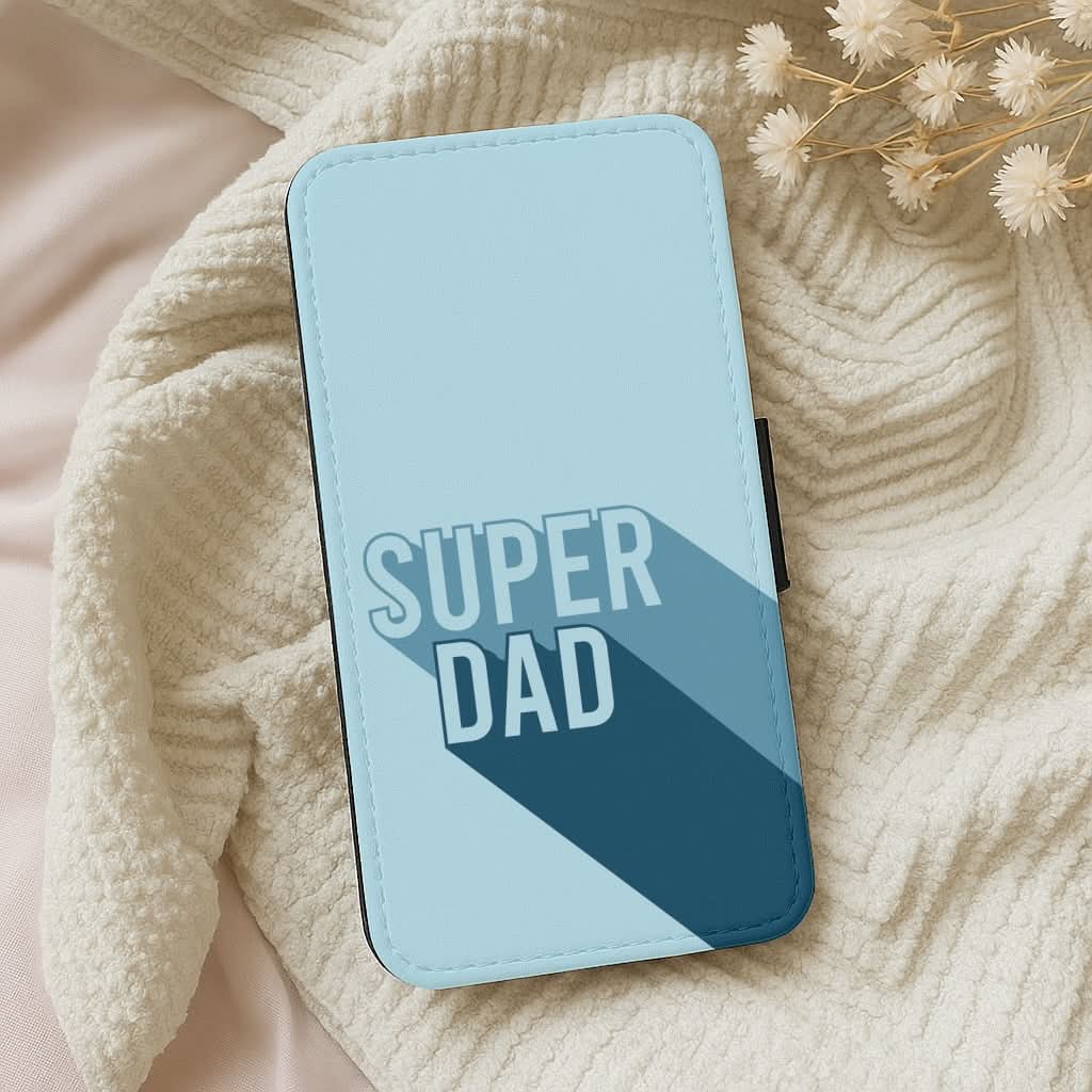 Super Dad Title Leather Phone Case