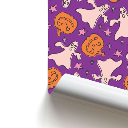 Abstract Halloween Pattern Poster