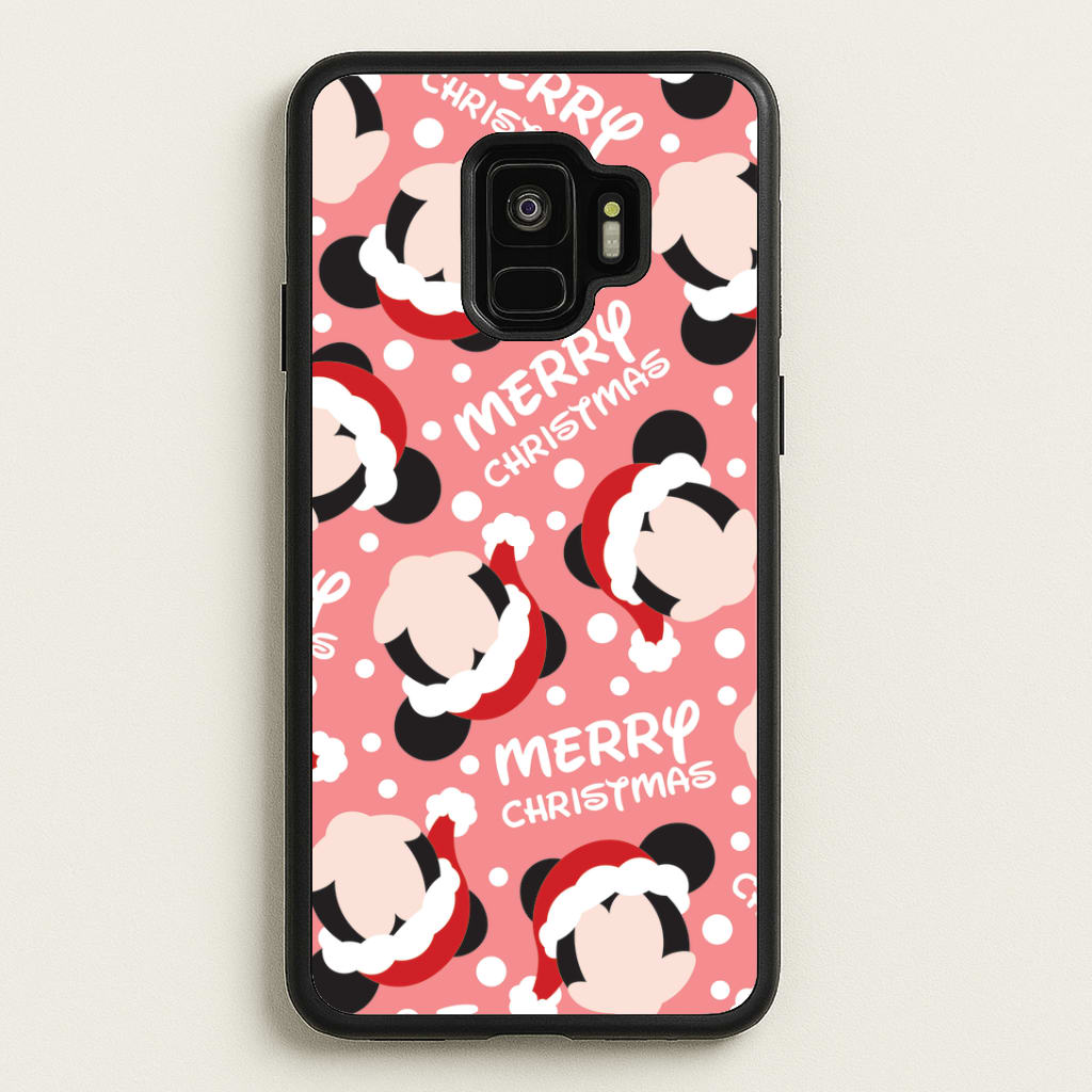 Merry Christmas Cartoon Mouse Pattern Galaxy S9 Case