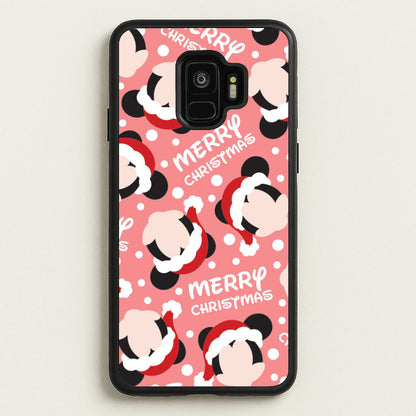 Merry Christmas Cartoon Mouse Pattern Galaxy S9 Case