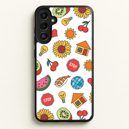 Harry Stickers Pattern Galaxy A34 Case