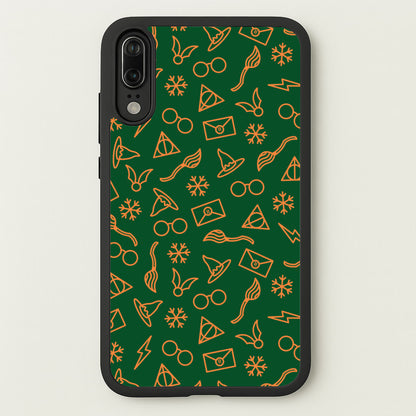Christmas Wizard Icons Pattern Huawei P20 Case