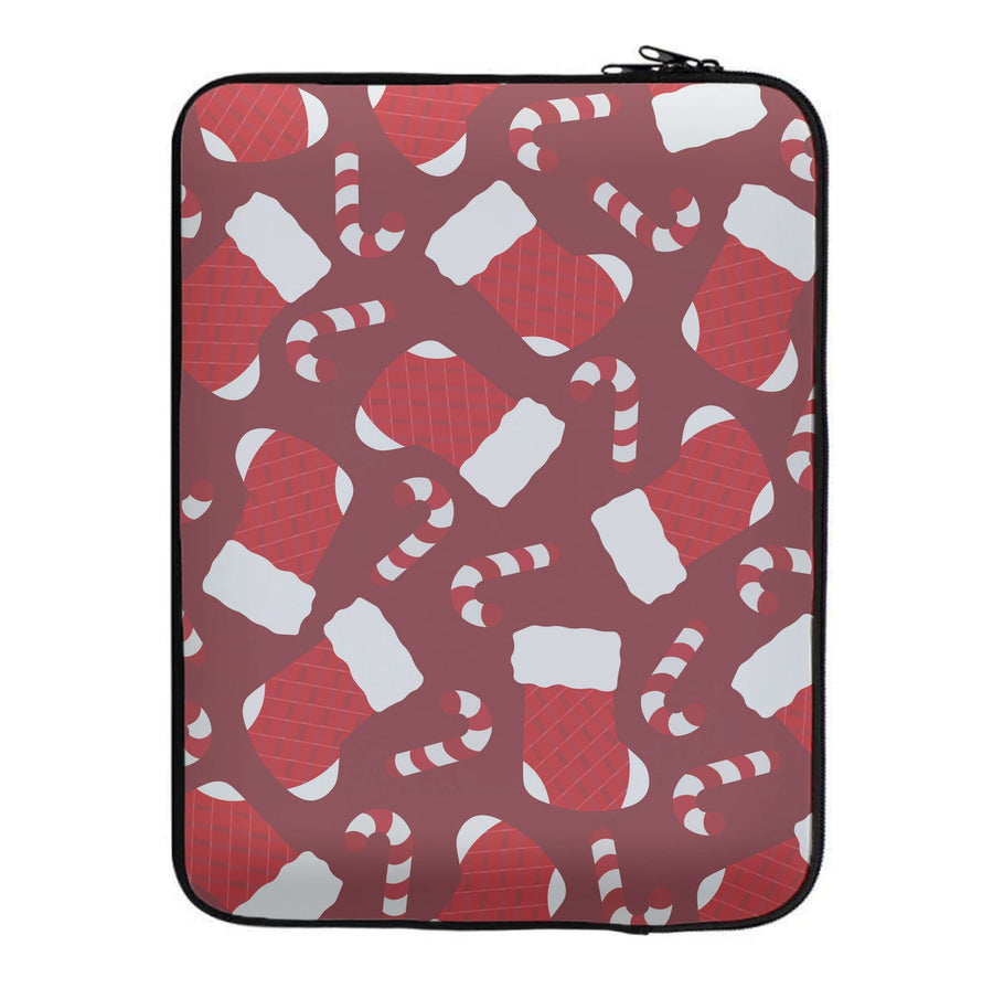 Red Stocking Pattern Laptop Sleeve