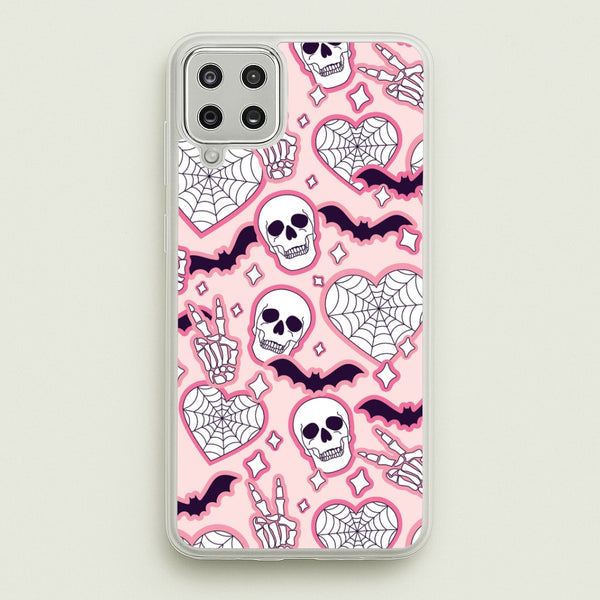 Cute Halloween Stickers Pattern Galaxy A12 Case