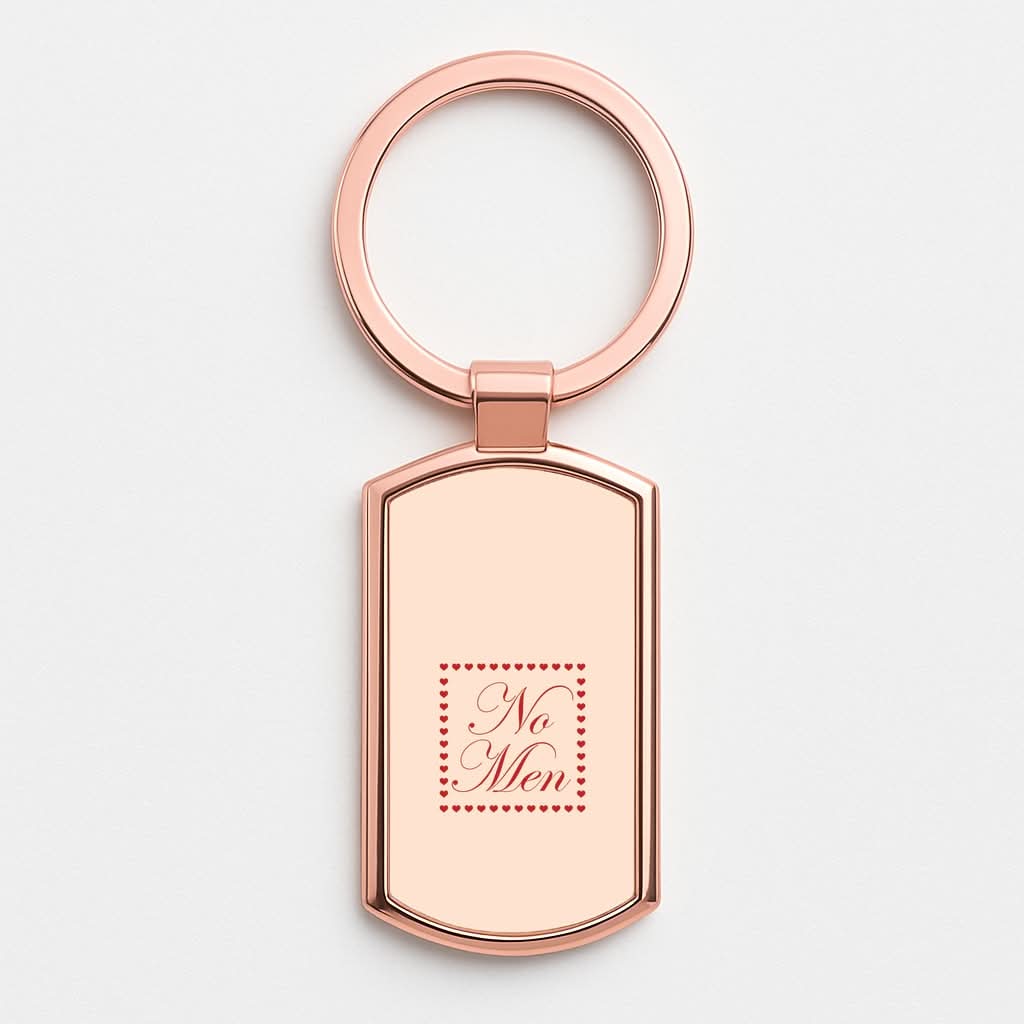 No Men Rose Gold Keyring