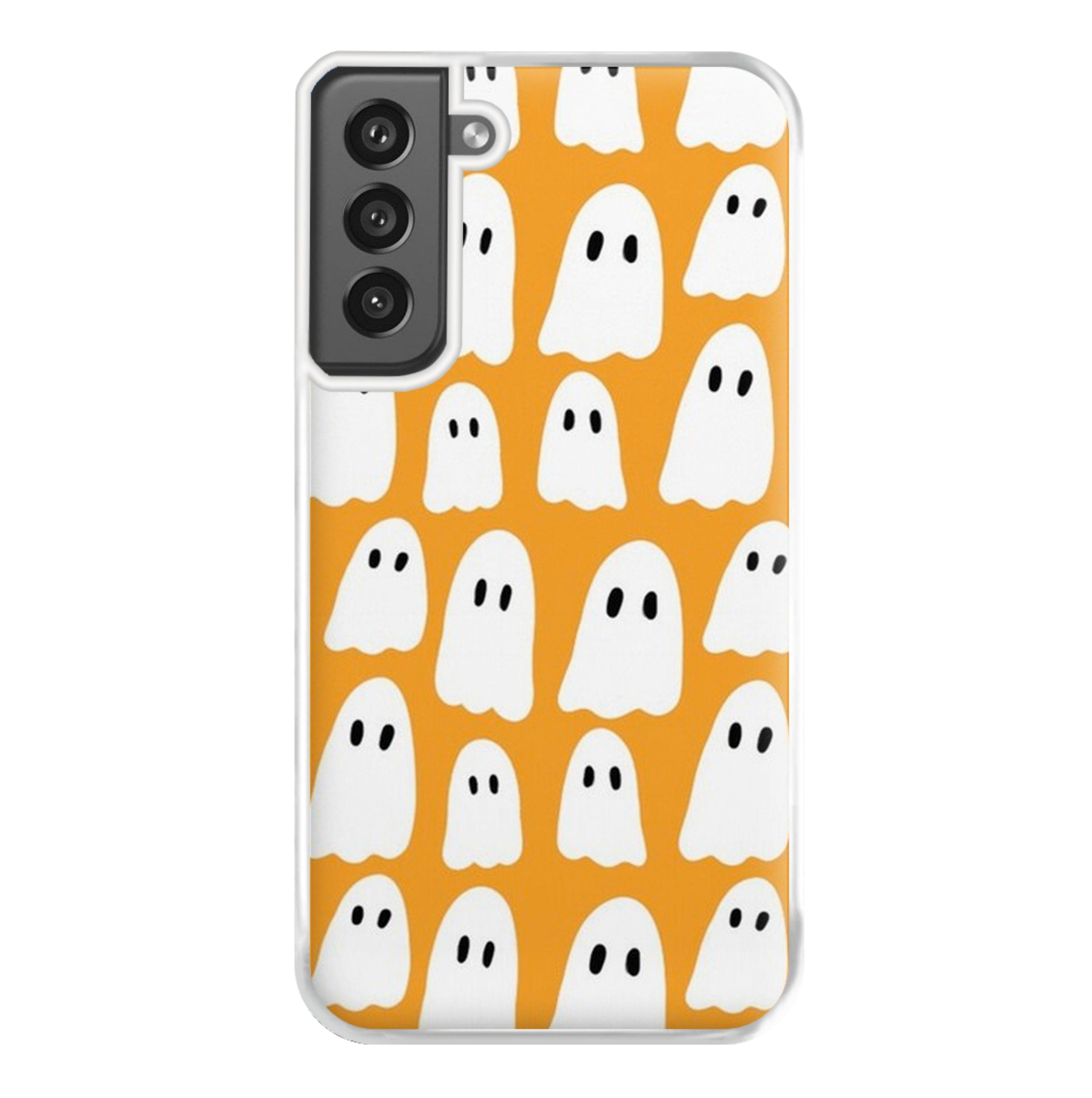 Orange Ghost Halloween Pattern Phone Case