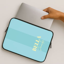 Blue Stripe Personalised Name MacBook Cover