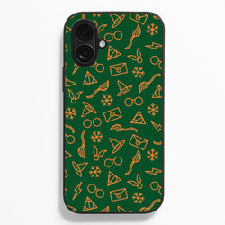 Christmas Wizard Icons Pattern iPhone 16 Plus Case