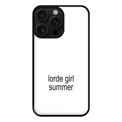 Lorde Girl Summer iPhone 16 Pro Case