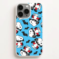 Cartoon Beagle Vampire And Bats Pattern Phone Case for Apple iPhone, Samsung Galaxy, Huawei and Google Pixel