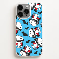 Cartoon Beagle Vampire And Bats Pattern iPhone 16 Pro Case