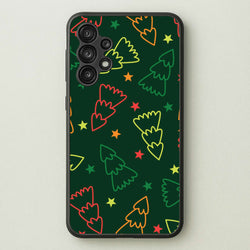 Colourful Christmas Tree Outlines Pattern Galaxy A13 Case