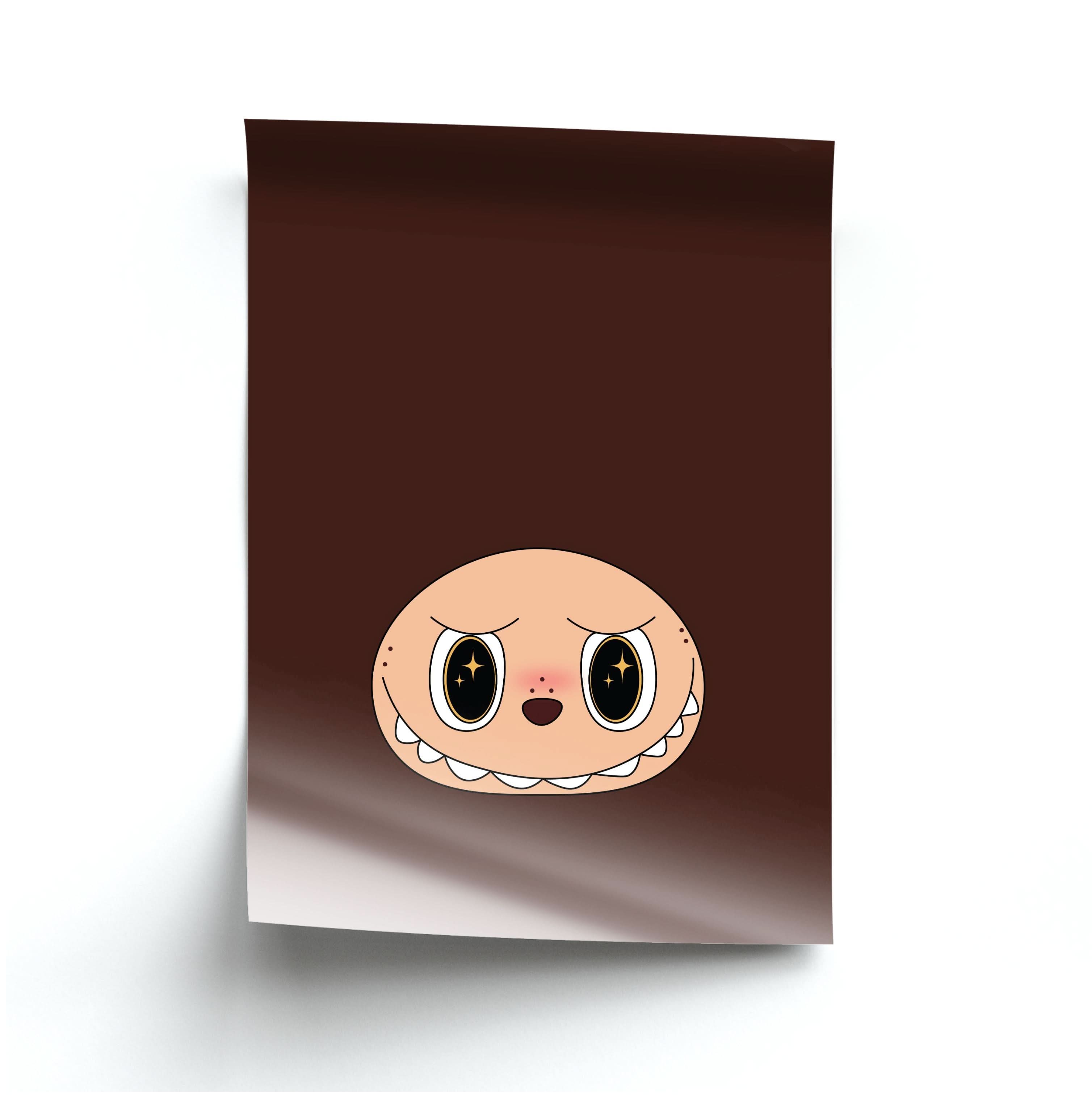Cute Brown Monster Face Poster