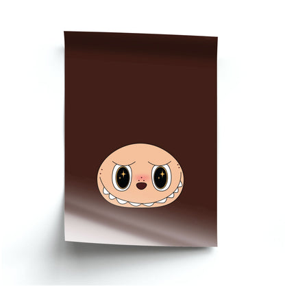 Cute Brown Monster Face Poster