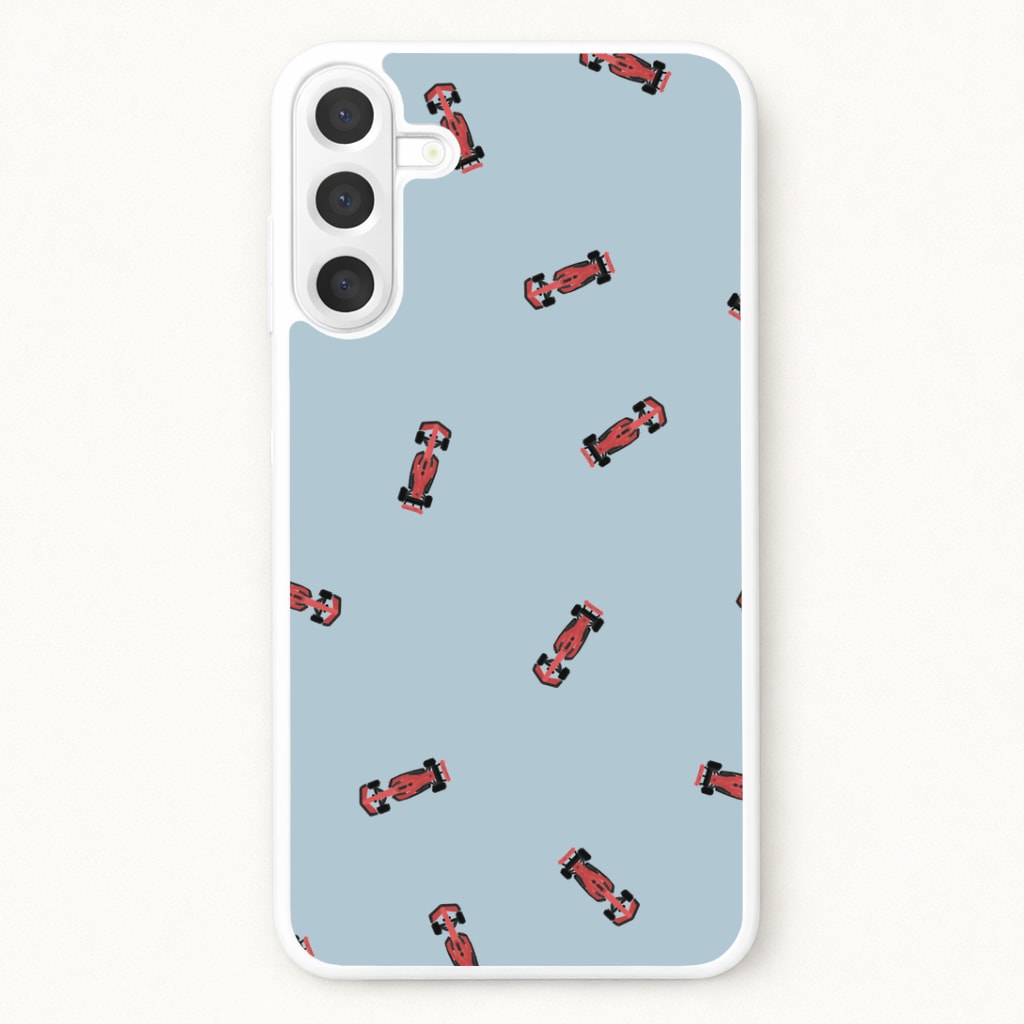 Race Cars Pattern Blue Galaxy A26 Case