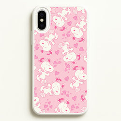 Cartoon Beagle Valentine Hearts Pattern iPhone XS Max Case
