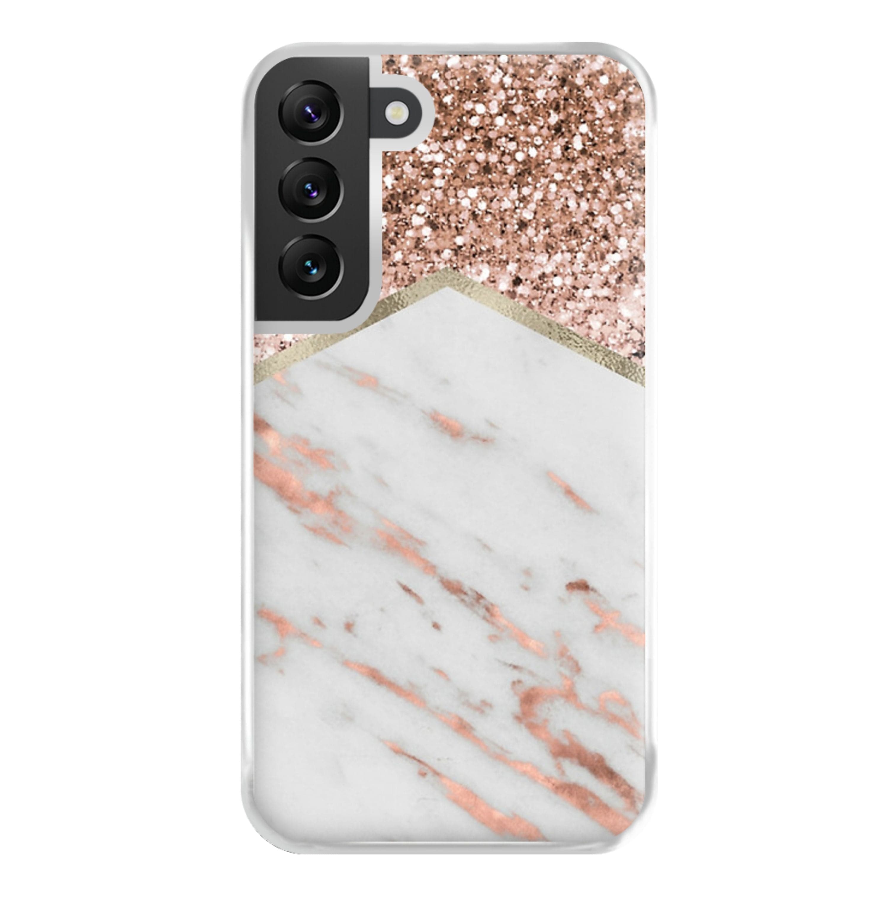 Rose Gold Marble & Glitter Phone Case