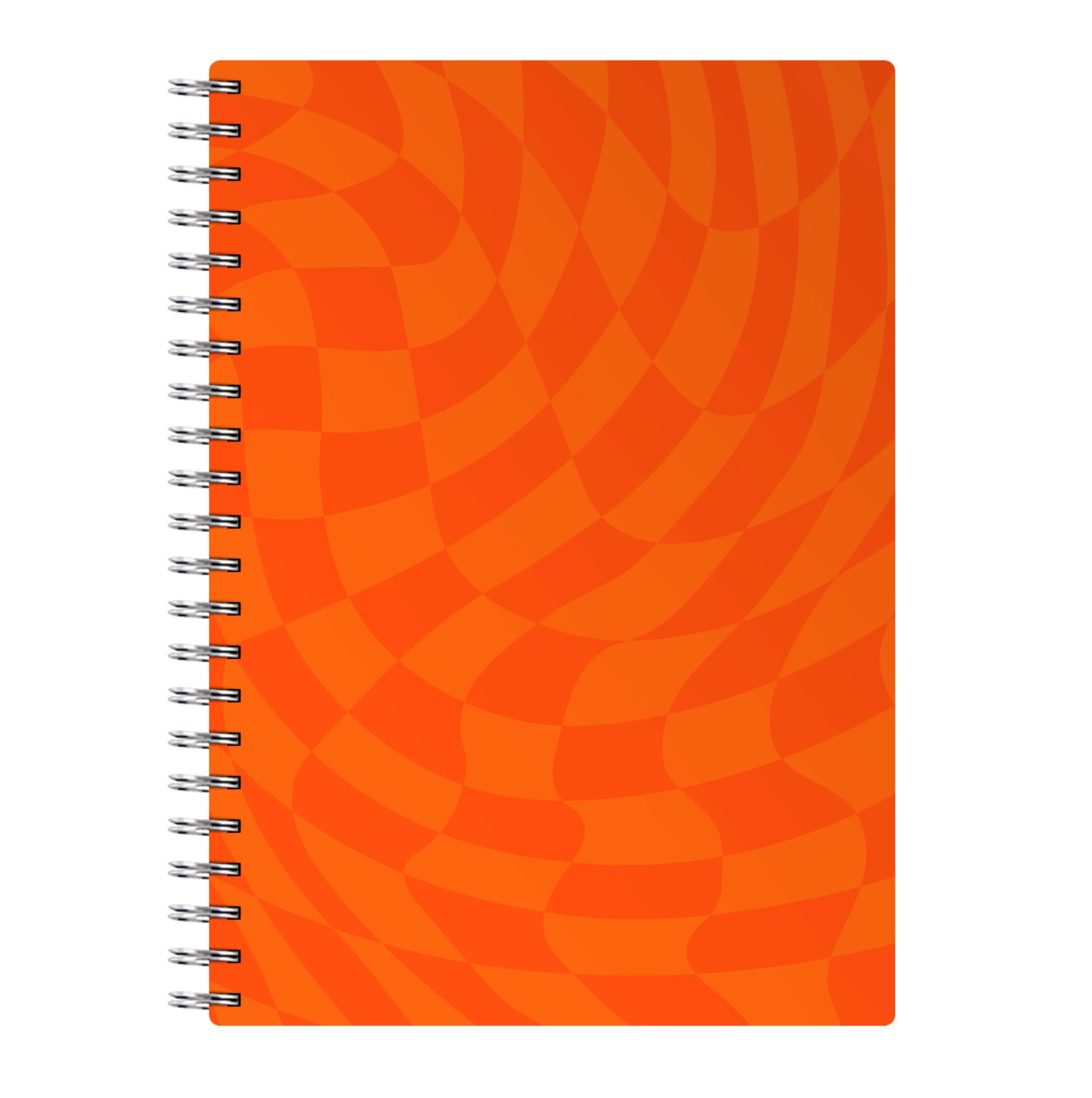 Orange Trippy Checkerboard Pattern Notebook