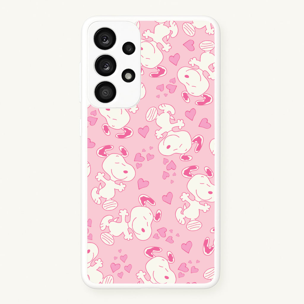 Cartoon Beagle Valentine Hearts Pattern Galaxy A33 Case