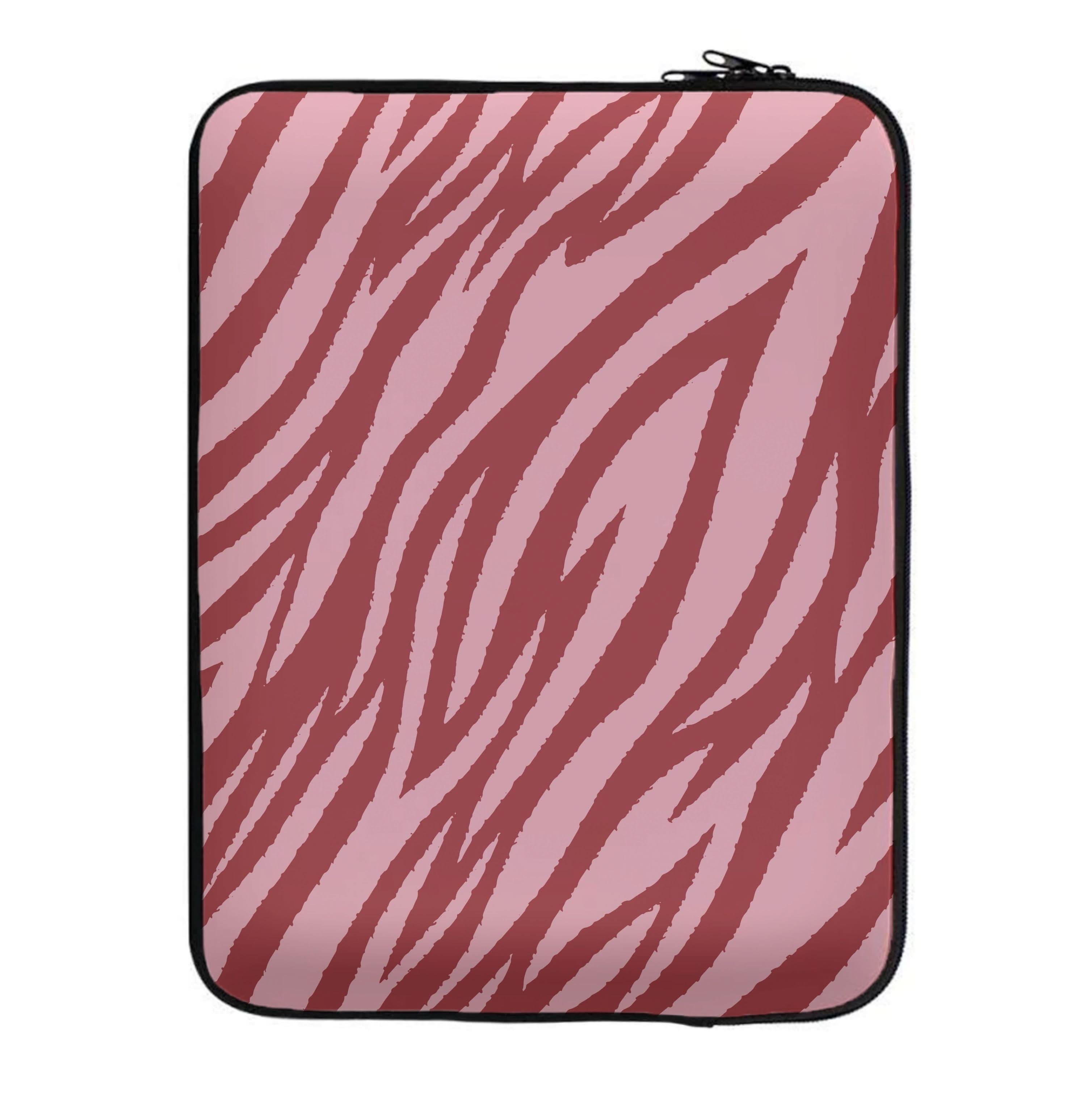 Red And Pink Tiger Print Laptop Sleeve
