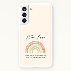 Biege Personalised Teacher Rainbow  Galaxy S21 Case
