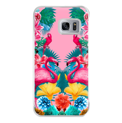 Flamingo and Tropical garden Phone Case