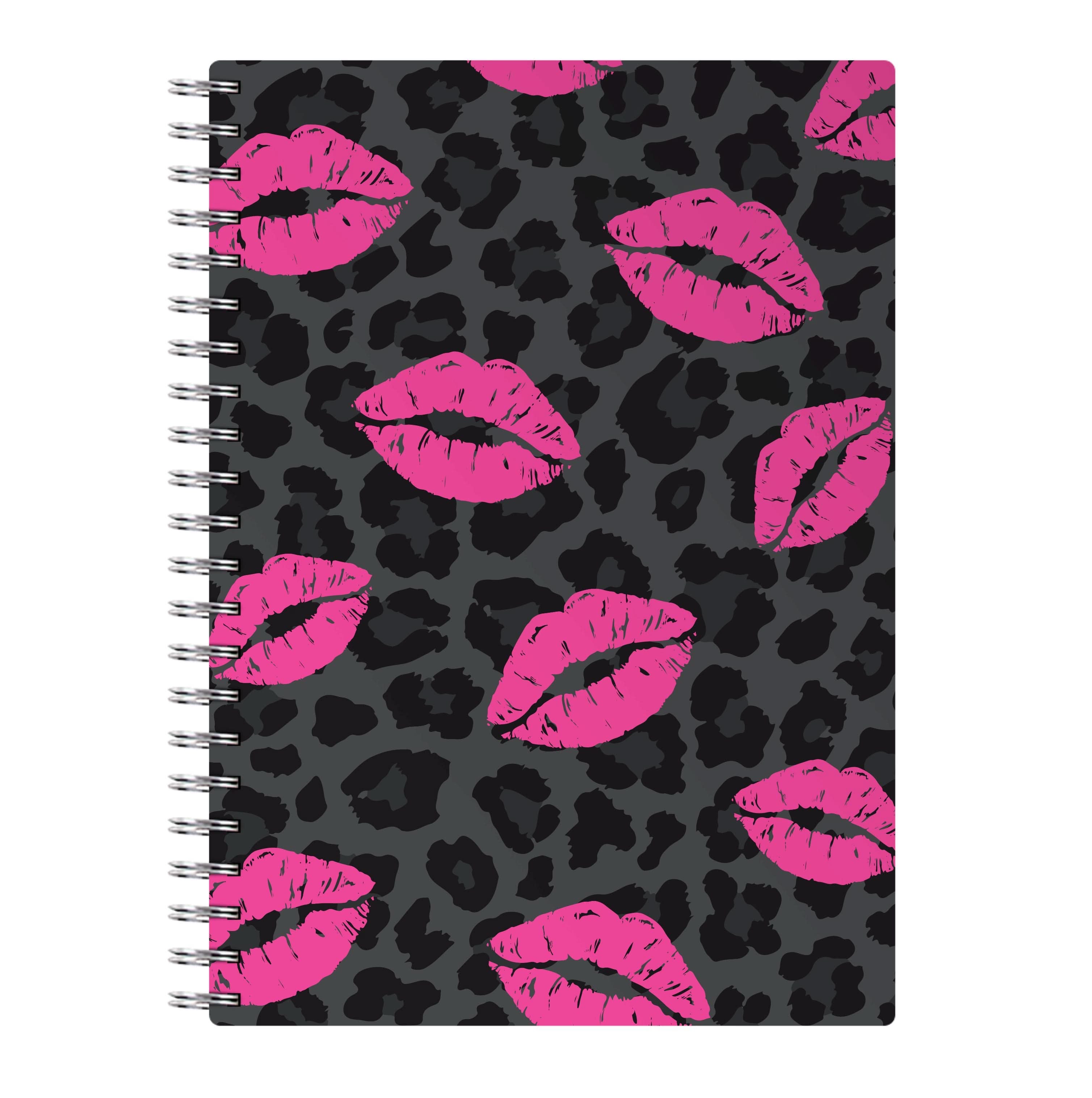 Pink Lipstick Cheetah Print Notebook