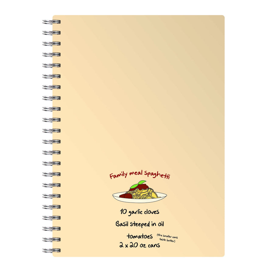 Family Meal Spaghetti Notebook