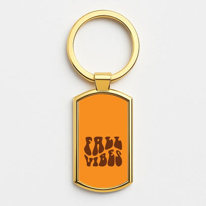 Fall Vibes Gold Keyring