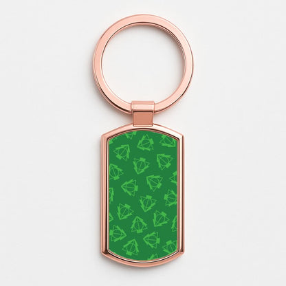 Christmas Tree Wizard Icon Pattern Rose Gold Keyring