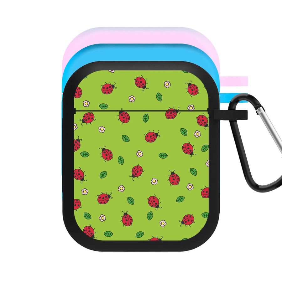 Ladybugs And Flowers - Spring Patterns AirPods Case
